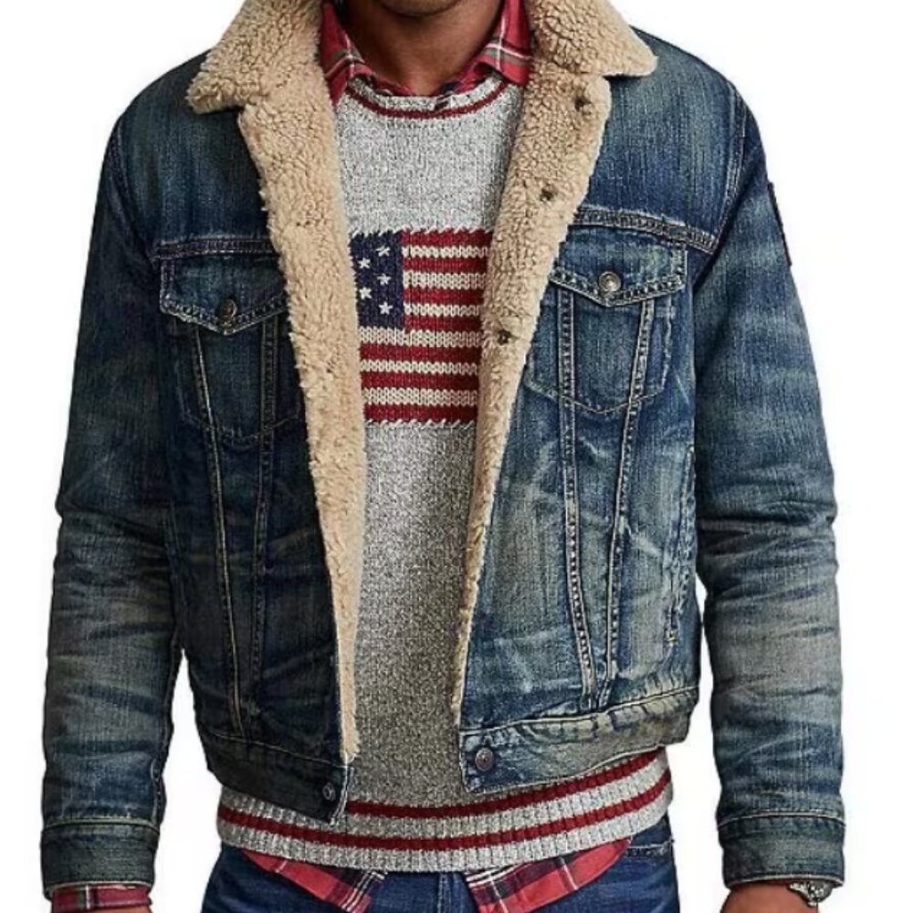 Polo Ralph Lauren Fleece Lined Trucker Jacket Rated 4.77 out of 5 starsRated 4.7 - Picture 2 of 3